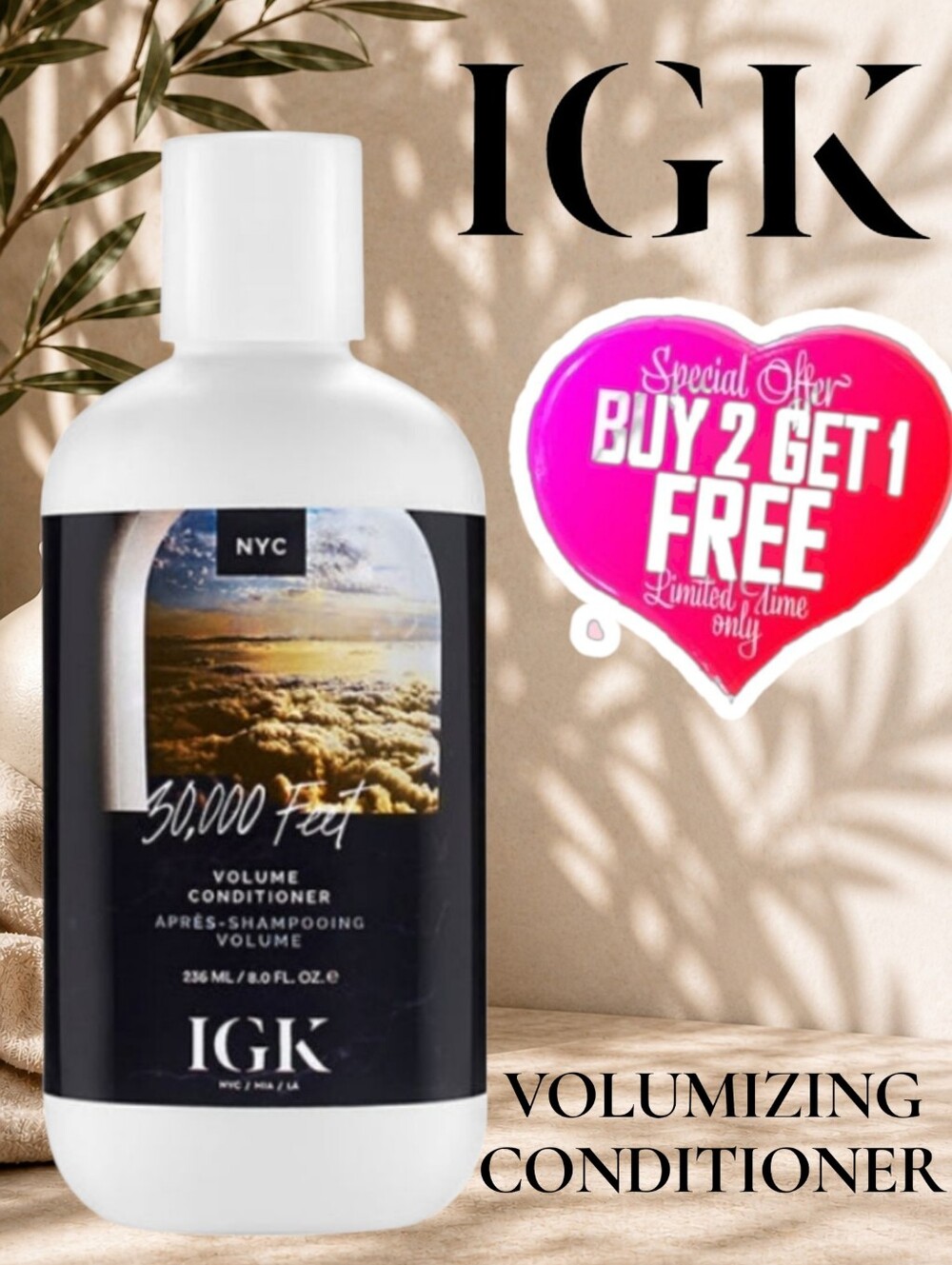IGK 3000 Feet Volume Conditioner -hair Volumizing
